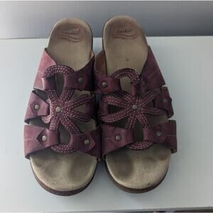 Women's Dansko Serena Dark Red Leather 41 Sandals 10.5-11